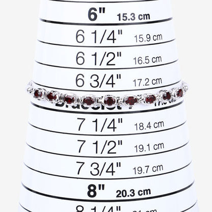 1.80 Carat Genuine Garnet .925 Sterling Silver Bracelet  DestGlow
