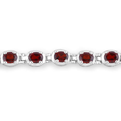 1.80 Carat Genuine Garnet .925 Sterling Silver Bracelet  DestGlow