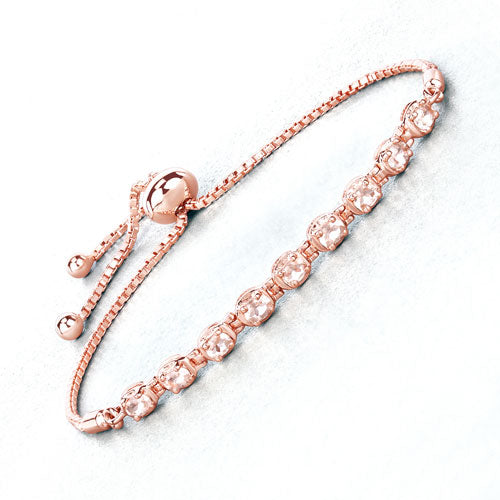 1.35 Carat Genuine Morganite .925 Sterling Silver Bracelet by Bids.com