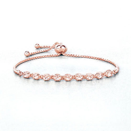 1.35 Carat Genuine Morganite .925 Sterling Silver Bracelet by Bids.com