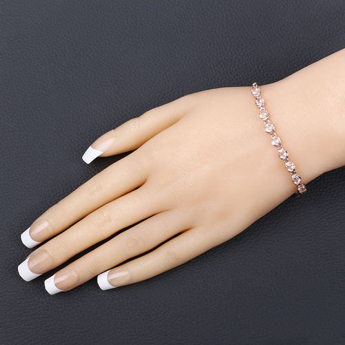 1.35 Carat Genuine Morganite .925 Sterling Silver Bracelet by Bids.com