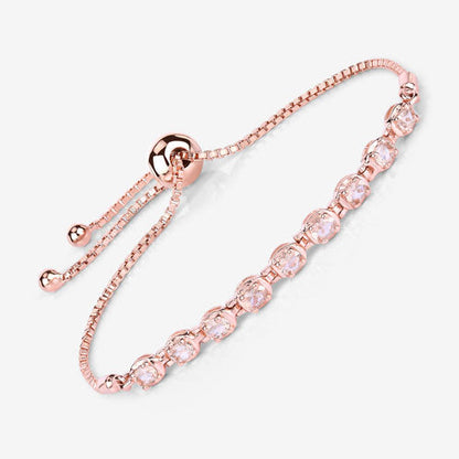 1.35 Carat Genuine Morganite .925 Sterling Silver Bracelet by Bids.com