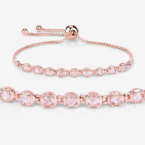 1.35 Carat Genuine Morganite .925 Sterling Silver Bracelet by Bids.com