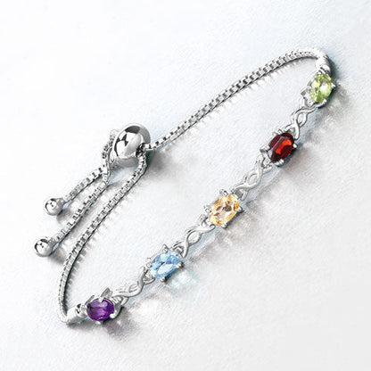 2.24 Carat Genuine Multi Stone .925 Sterling Silver Bracelet  DestGlow