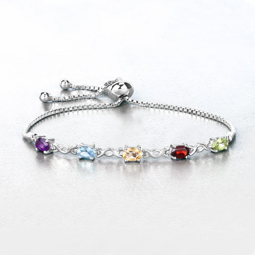 2.24 Carat Genuine Multi Stone .925 Sterling Silver Bracelet  DestGlow
