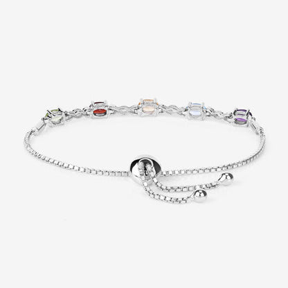 2.24 Carat Genuine Multi Stone .925 Sterling Silver Bracelet  DestGlow