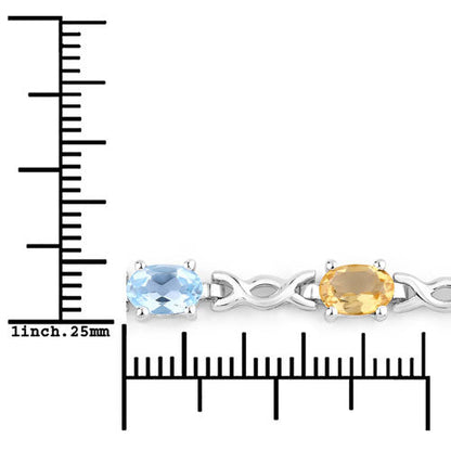 2.24 Carat Genuine Multi Stone .925 Sterling Silver Bracelet  DestGlow