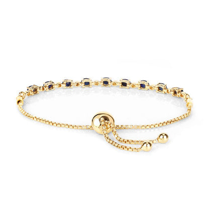 1.83 Carat Genuine Blue Sapphire and White Diamond .925 Sterling Silver Bracelet by Bids.com