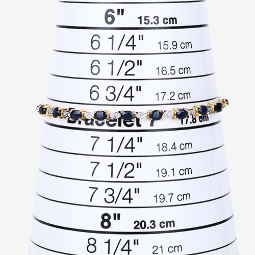 1.83 Carat Genuine Blue Sapphire and White Diamond .925 Sterling Silver Bracelet by Bids.com
