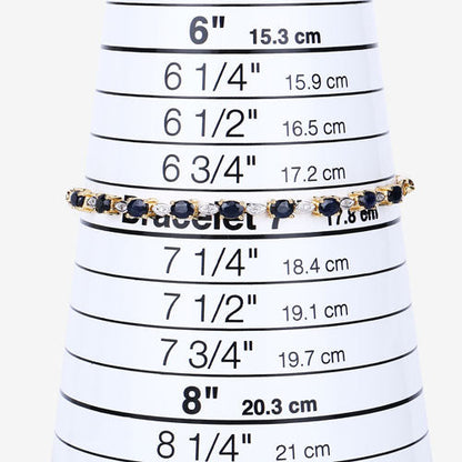 1.83 Carat Genuine Blue Sapphire and White Diamond .925 Sterling Silver Bracelet by Bids.com