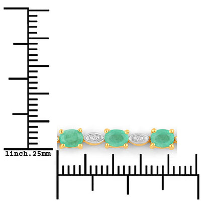 1.29 Carat Genuine Emerald and White Diamond .925 Sterling Silver Bracelet by Bids.com