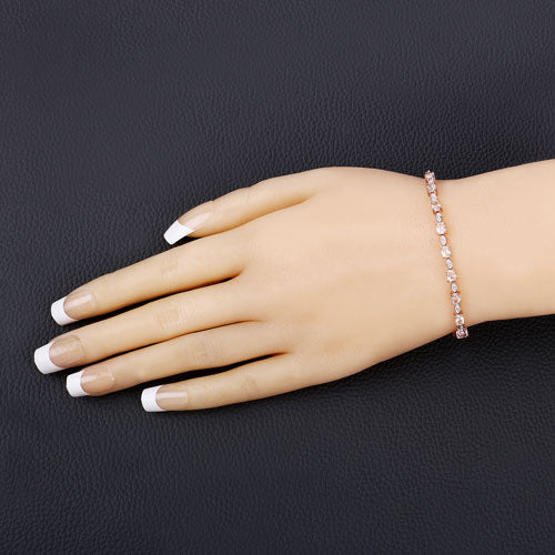 1.38 Carat Genuine Morganite and White Diamond .925 Sterling Silver Bracelet by Bids.com