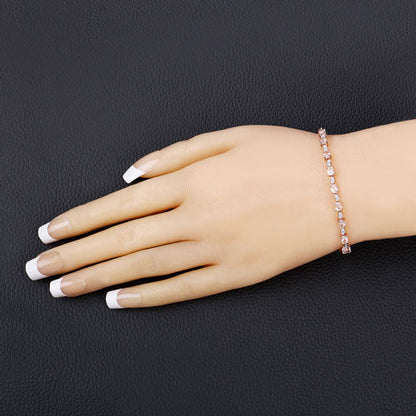 1.38 Carat Genuine Morganite and White Diamond .925 Sterling Silver Bracelet by Bids.com