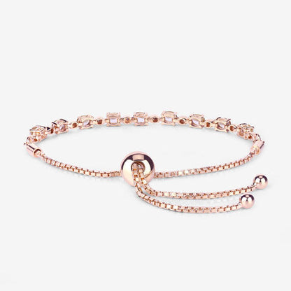 1.38 Carat Genuine Morganite and White Diamond .925 Sterling Silver Bracelet by Bids.com