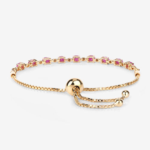 2.01 Carat Genuine Ruby and White Diamond .925 Sterling Silver Bracelet by Bids.com