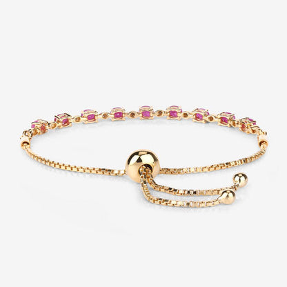 2.01 Carat Genuine Ruby and White Diamond .925 Sterling Silver Bracelet by Bids.com