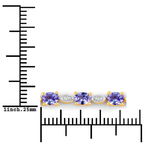 1.56 Carat Genuine Tanzanite and White Diamond .925 Sterling Silver Bracelet by Bids.com