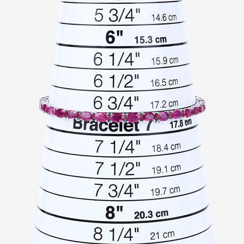9.18 Carat Genuine Ruby 10K White Gold Bracelet  DestGlow