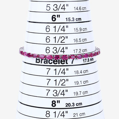 9.18 Carat Genuine Ruby 10K White Gold Bracelet  DestGlow