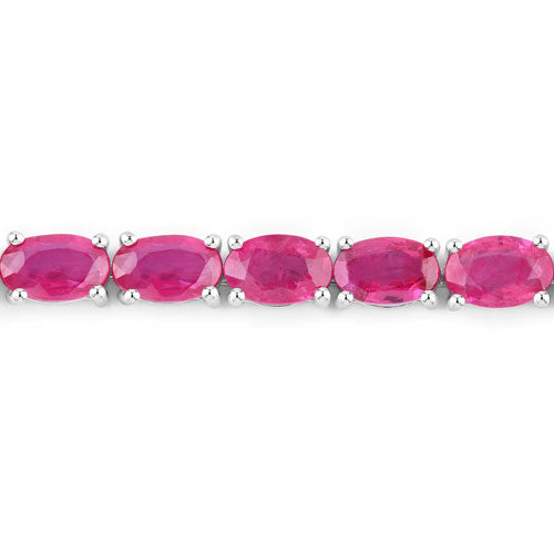 9.18 Carat Genuine Ruby 10K White Gold Bracelet  DestGlow