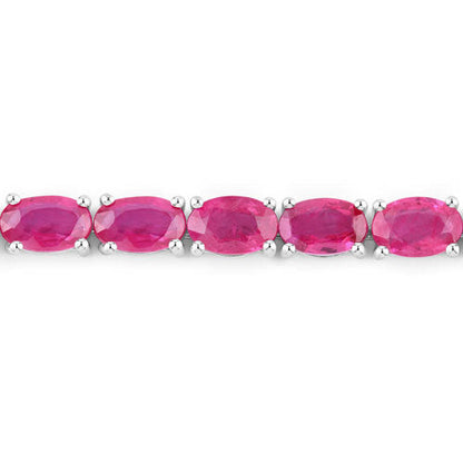 9.18 Carat Genuine Ruby 10K White Gold Bracelet  DestGlow