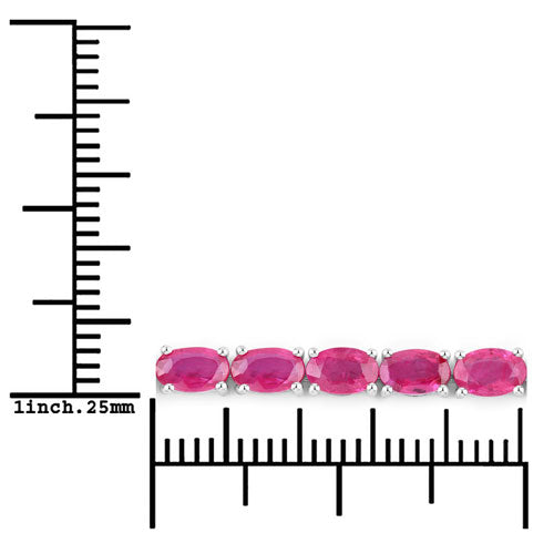 9.18 Carat Genuine Ruby 10K White Gold Bracelet  DestGlow