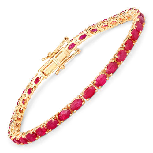 9.18 Carat Genuine Ruby 10K Yellow Gold Bracelet by Bids.com