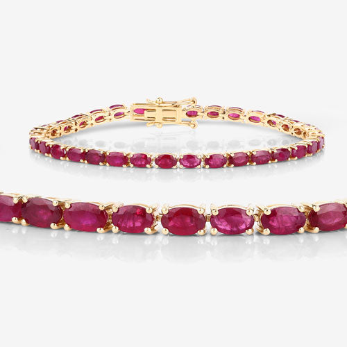 9.18 Carat Genuine Ruby 10K Yellow Gold Bracelet by Bids.com