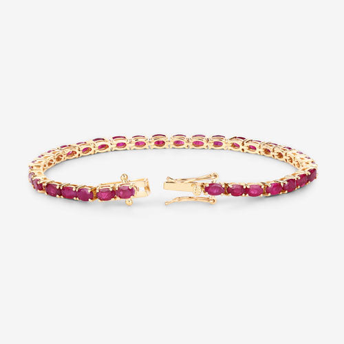 9.18 Carat Genuine Ruby 10K Yellow Gold Bracelet by Bids.com