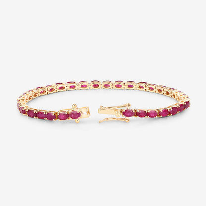 9.18 Carat Genuine Ruby 10K Yellow Gold Bracelet by Bids.com