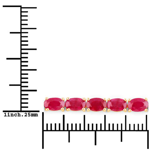 9.18 Carat Genuine Ruby 10K Yellow Gold Bracelet by Bids.com