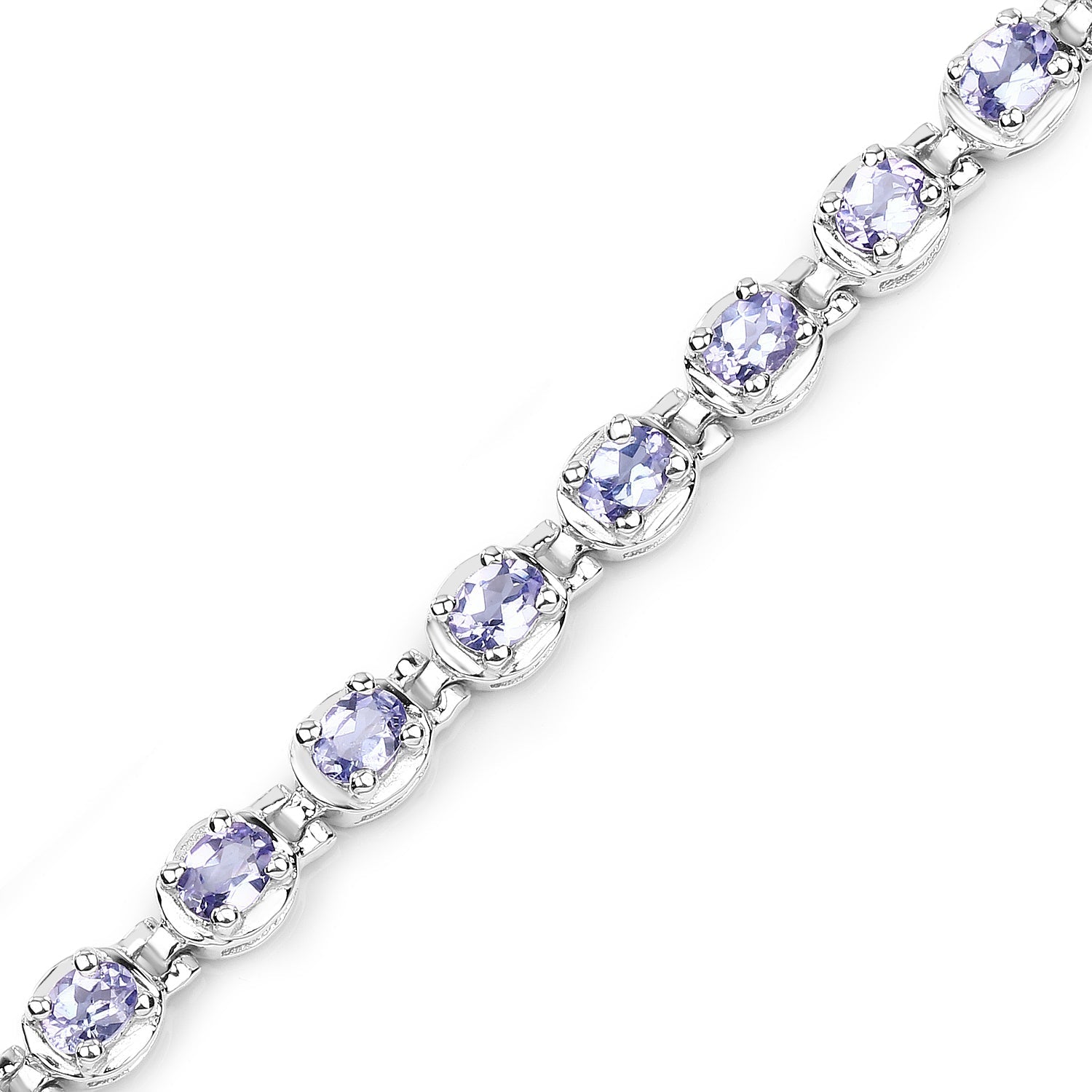 4.59 Carat Genuine Tanzanite .925 Sterling Silver Bracelet  DestGlow