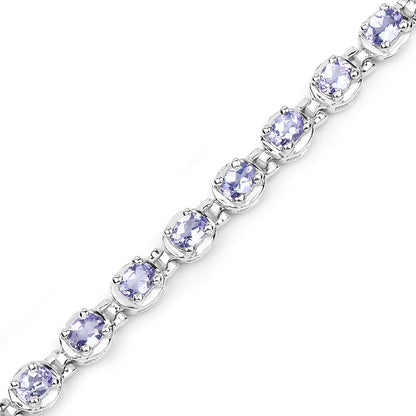 4.59 Carat Genuine Tanzanite .925 Sterling Silver Bracelet  DestGlow