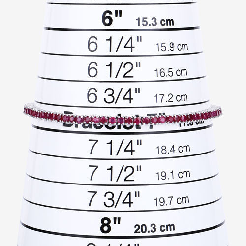 4.44 Carat Genuine Ruby .925 Sterling Silver Bracelet  DestGlow