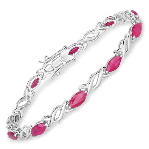 5.00 Carat Genuine Ruby 10K White Gold Bracelet by Bids.com