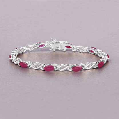 5.00 Carat Genuine Ruby 10K White Gold Bracelet by Bids.com