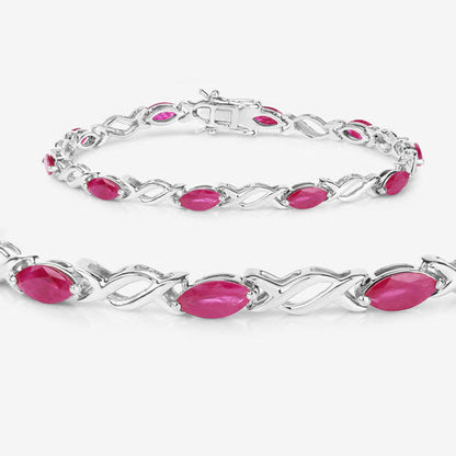 5.00 Carat Genuine Ruby 10K White Gold Bracelet by Bids.com