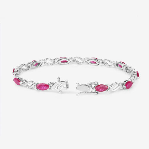 5.00 Carat Genuine Ruby 10K White Gold Bracelet by Bids.com