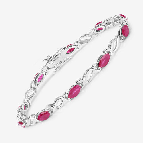 5.00 Carat Genuine Ruby 10K White Gold Bracelet by Bids.com
