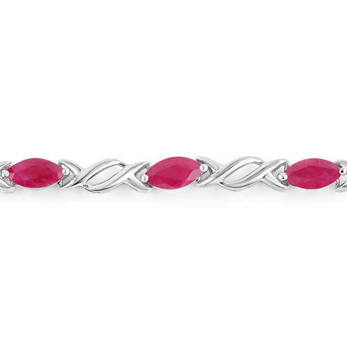5.00 Carat Genuine Ruby 10K White Gold Bracelet by Bids.com