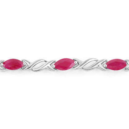 5.00 Carat Genuine Ruby 10K White Gold Bracelet by Bids.com