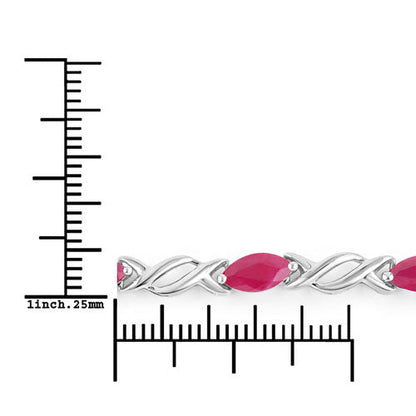 5.00 Carat Genuine Ruby 10K White Gold Bracelet by Bids.com