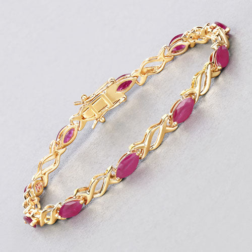 5.00 Carat Genuine Ruby 10K Yellow Gold Bracelet by Bids.com