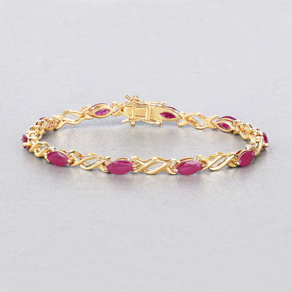 5.00 Carat Genuine Ruby 10K Yellow Gold Bracelet by Bids.com