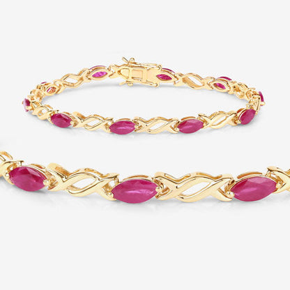 5.00 Carat Genuine Ruby 10K Yellow Gold Bracelet by Bids.com