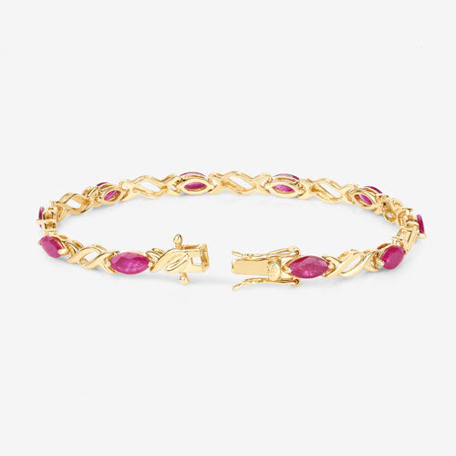 5.00 Carat Genuine Ruby 10K Yellow Gold Bracelet by Bids.com