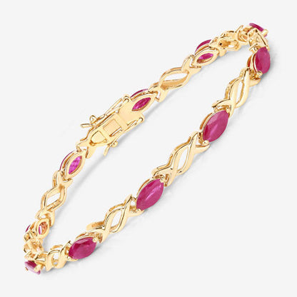 5.00 Carat Genuine Ruby 10K Yellow Gold Bracelet by Bids.com