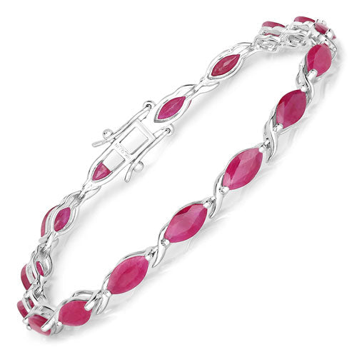 8.00 Carat Genuine Ruby 10K White Gold Bracelet by Bids.com