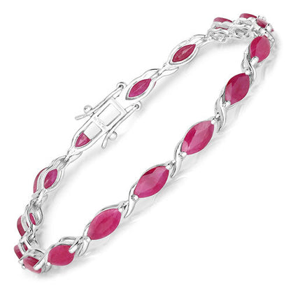 8.00 Carat Genuine Ruby 10K White Gold Bracelet by Bids.com