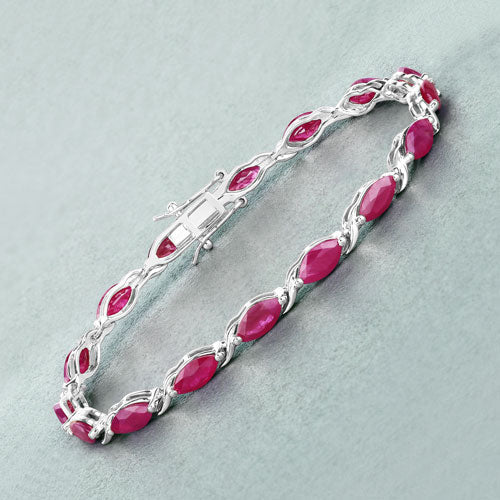 8.00 Carat Genuine Ruby 10K White Gold Bracelet by Bids.com